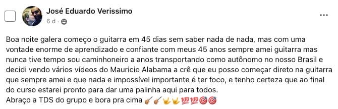 Depoimento original de aluno 15